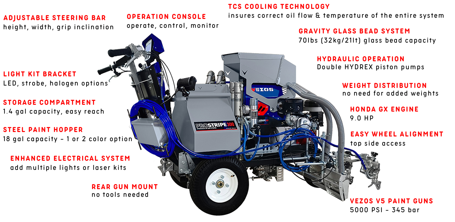 self propelled line striper prostripe 300 DC - dual color