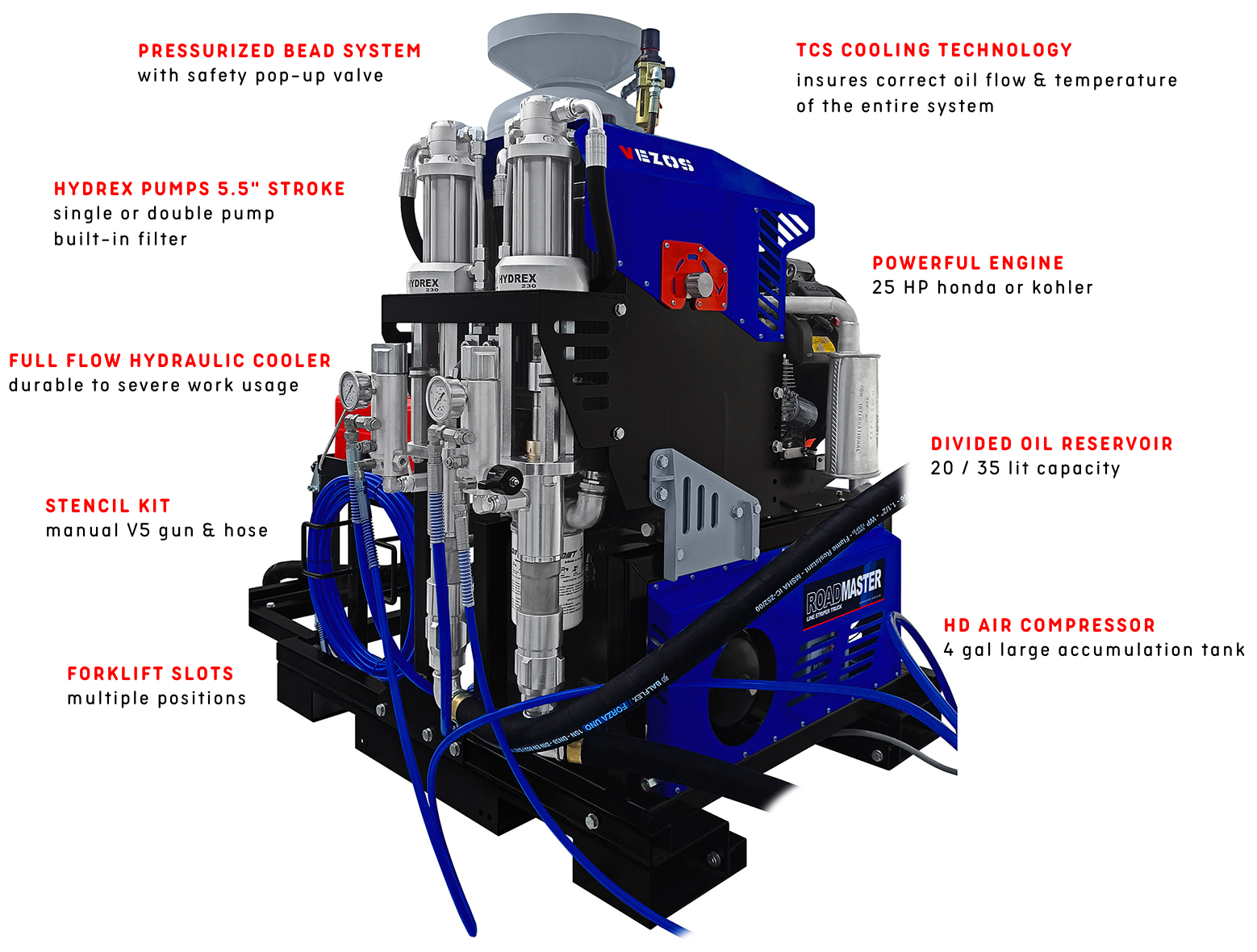 road marking truck ROADMASTER 5 - 2 paint pump