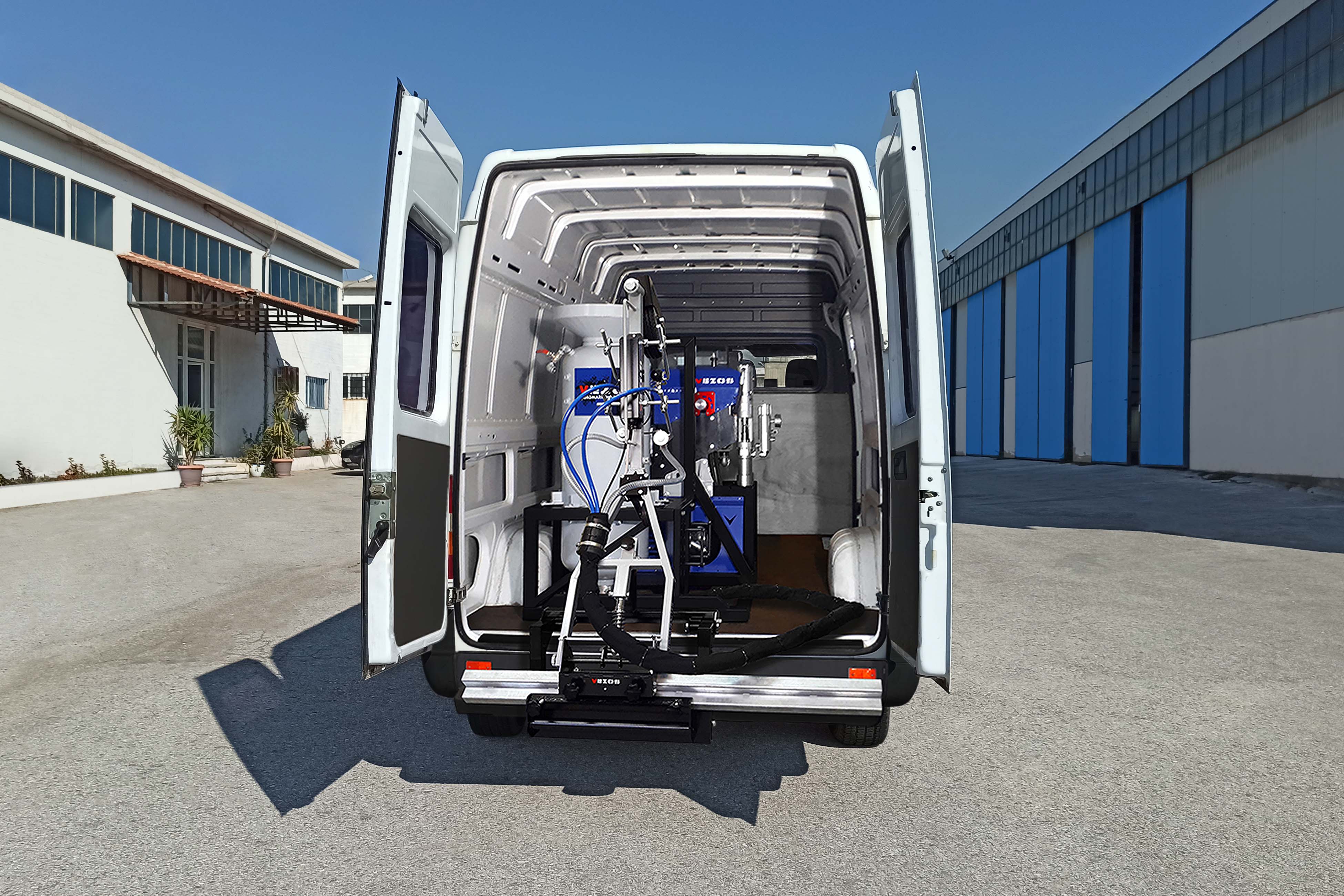 truck mounted road marking kit vezos roadmaster 2.5 - line striping van - road marking van