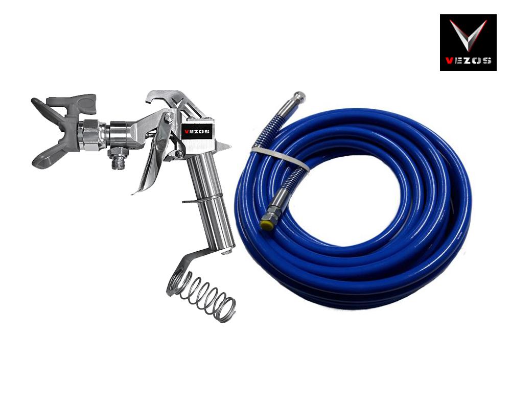 v5 airless paint spray gun vezos - paint hose 1/4" 15m complete kit